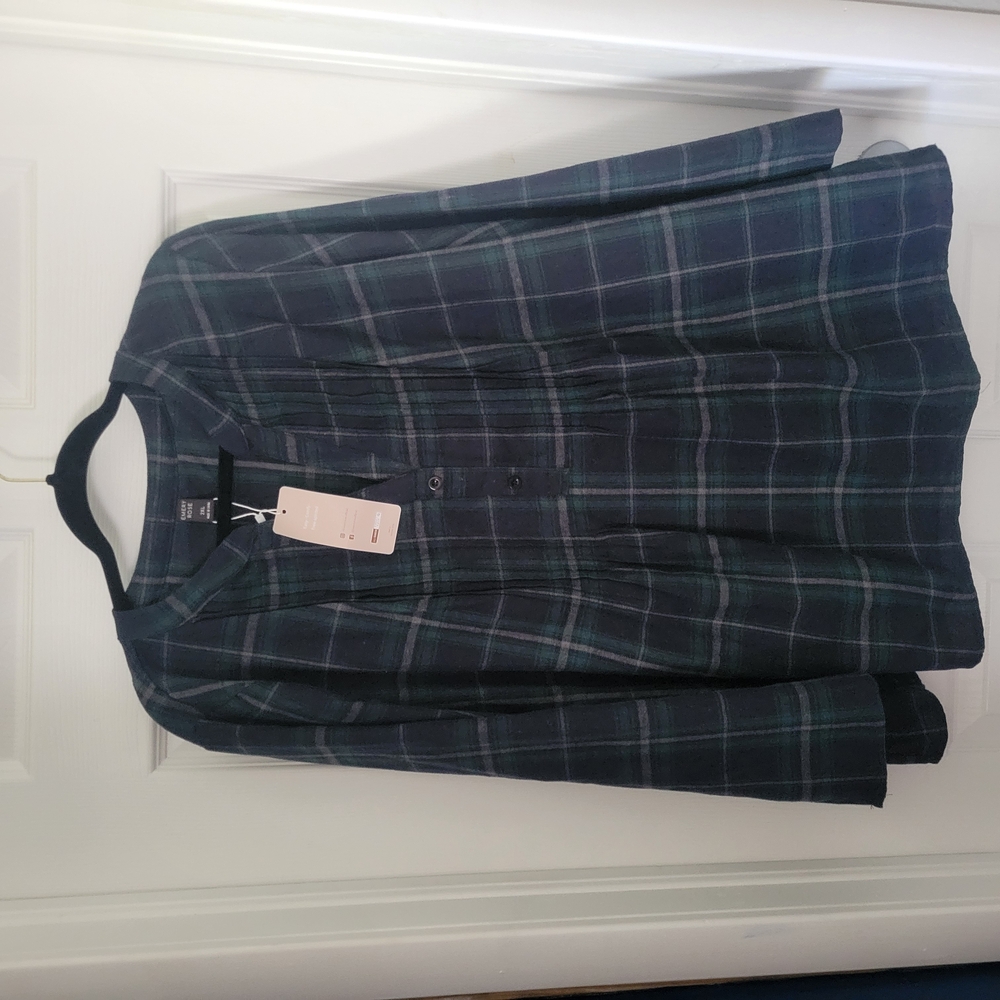 French Laundry Green And Blue Plaid Shirt
